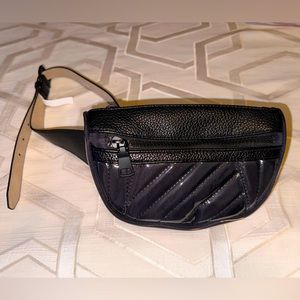 NWT mini belt bag in black pebbled leather